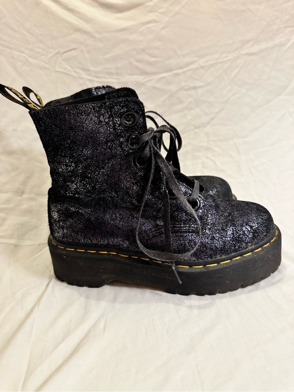 Rare Vegan Glitter Metallic Doc Martens Woman’s Size 8